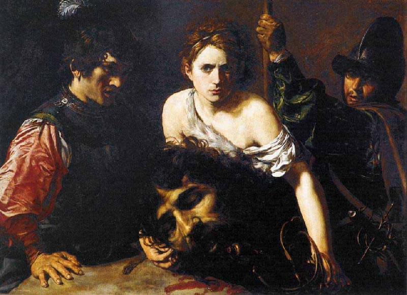 VALENTIN DE BOULOGNE David with the Head of Goliath and Two Soldiers oil painting picture